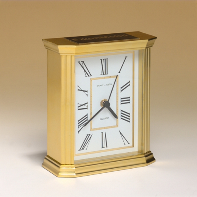 Desk Clock with Gold Case (5 5/8"x6 7/8"x2 1/8")